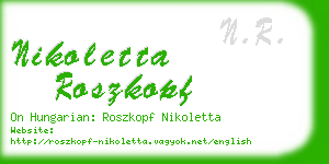 nikoletta roszkopf business card